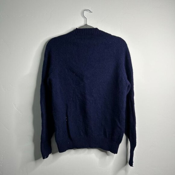 90s vintage navy blue sweater size medium by JCPenney 100% wool - Picture 2 of 4